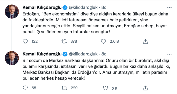 Kılıçdaroğlu'ndan Erdoğan'a: Milleti Fatura Ödeyemez Hale Getirdin Yandaşları Zengin Ettin! - Resim: 1