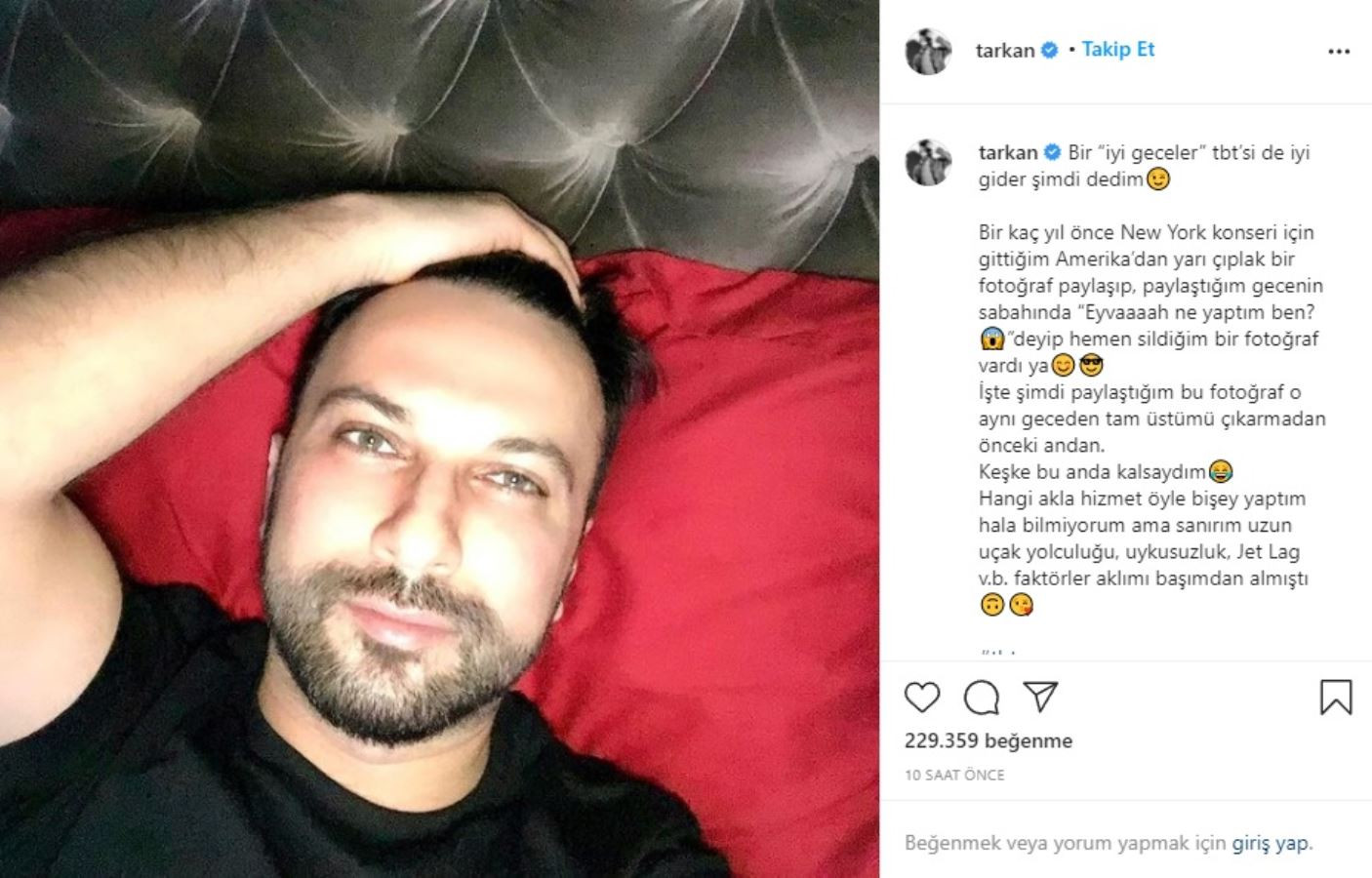 Tarkan O Fotoğrafı Apar Topar Sildi! Hangi Akla Hizmet... - Resim: 1