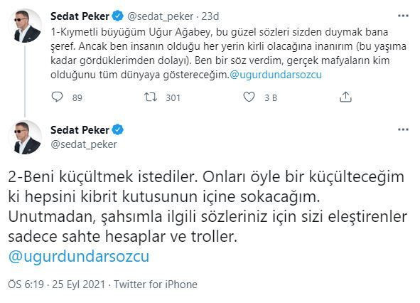 Sedat Peker: Uğur Ağabey, Hepsini Kibrit Kutusuna Sokacağım - Resim: 1