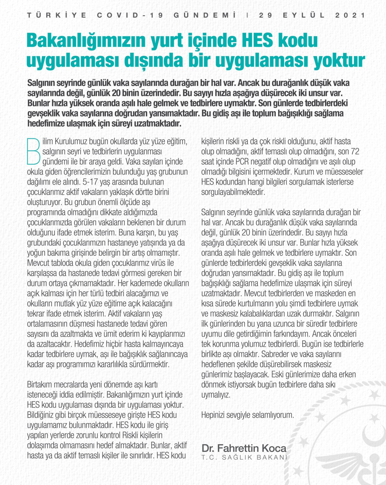 Bakan Koca'dan Aşı Kartı Açıklaması: Zorunlu mu Olacak? - Resim: 1