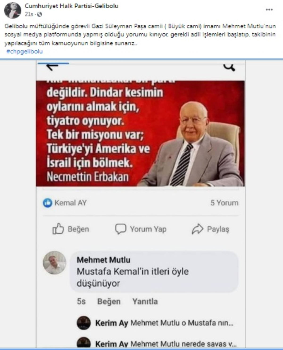 Cami İmamı Atatürkçülere Hakaret Etti! Mustafa Kemal'in İtleri... - Resim: 1