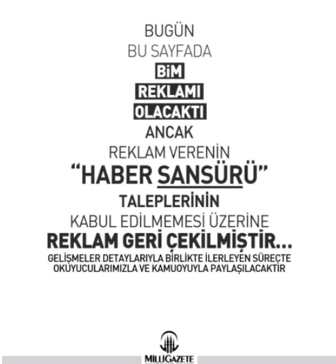 Milli Gazete BİM'in Sansür Talebini İfşa Etti - Resim: 1