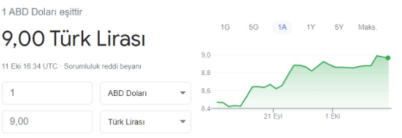 Dolar Tüm Zamanların Rekorunu Kırdı: 9 TL - Resim: 1