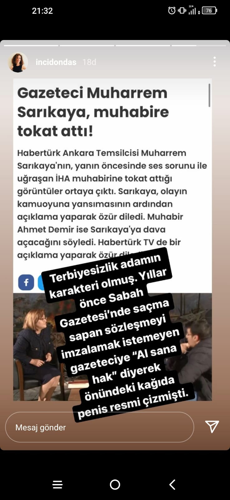 Muharrem Sarıkaya'nın Penis Resmi Çizerek Hakaret Ettiği Gazeteci Kim? - Resim: 1