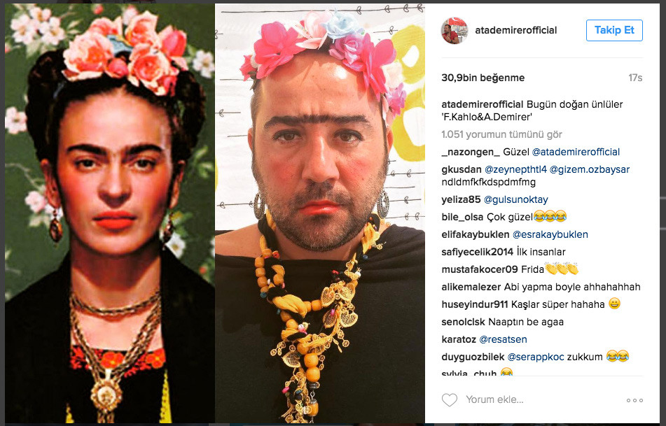 Ata Demirer'in Frida pozu Instagram'ı salladı! - Resim: 1