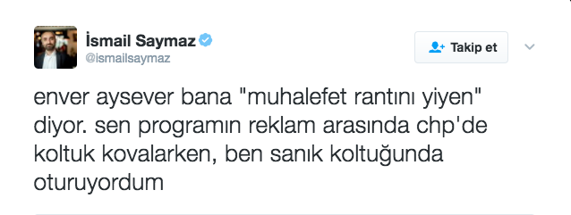 İsmail Saymaz'dan Enver Aysever'e: Sen reklam arasında CHP'de koltuk kovalarken.. - Resim: 1