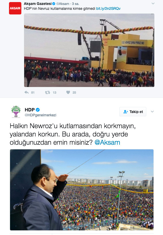 HDP'den Star ve Akşam'a fotoğraflı yanıt: Kalabalıktan sizi göremedik, konum atın! - Resim: 2