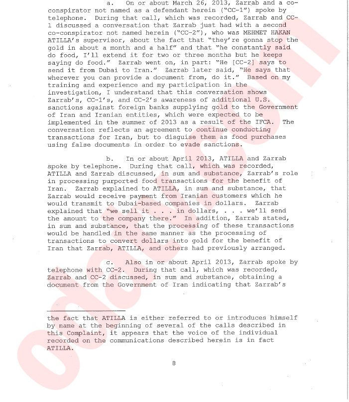 ABD'de tutuklanan Halkbank yöneticisinin Zarrab ile yaptığı telefon görüşmeleri FBI raporunda - Resim: 6