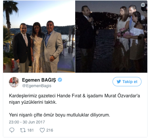 Hande Fırat kiminle nişanlandı? Yüzükleri Egemen Bağış taktı - Resim: 1