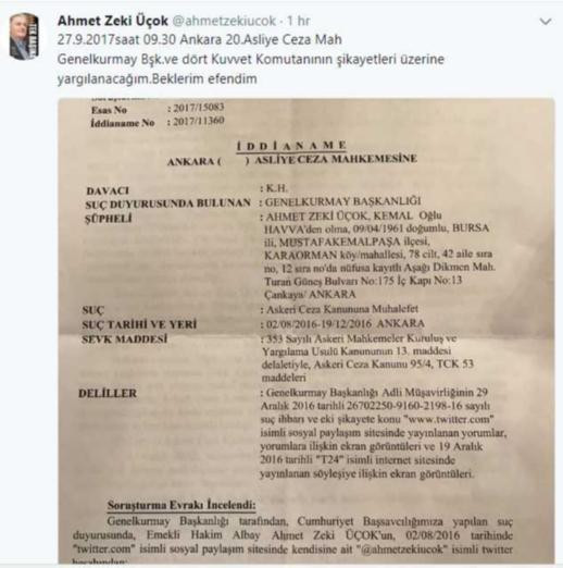 Hulusi Akar şikayet etti; Ahmet Zeki Üçok hakkında soruşturma açıldı - Resim: 1