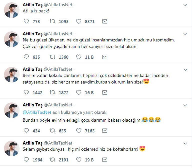 Tahliye olan Atilla Taş, sosyal medyaya geri döndü - Resim: 1
