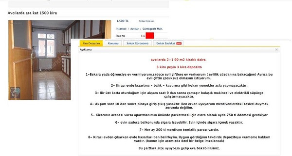 Pes dedirten kiralık ev ilanı sosyal medyada tepki çekti - Resim: 1