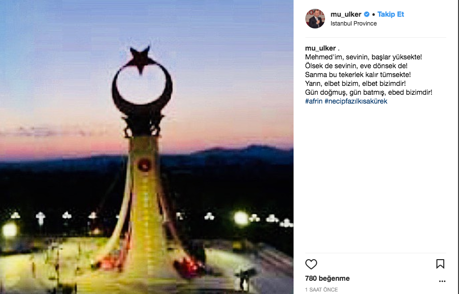 Murat Ülker'den Necip Fazıl'lı Afrin paylaşımı: Ölsek de sevinin... - Resim: 1