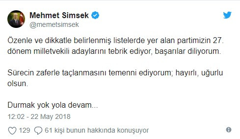 Aday gösterilmemişti! Mehmet Şimşek'ten ilk açıklama - Resim: 1