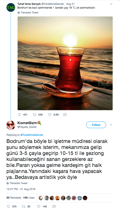 Yanındaki kaşara hava yapacak ya... Bodrumlu kadın işletmecinin 18 TL'lik çay savunması - Resim: 1
