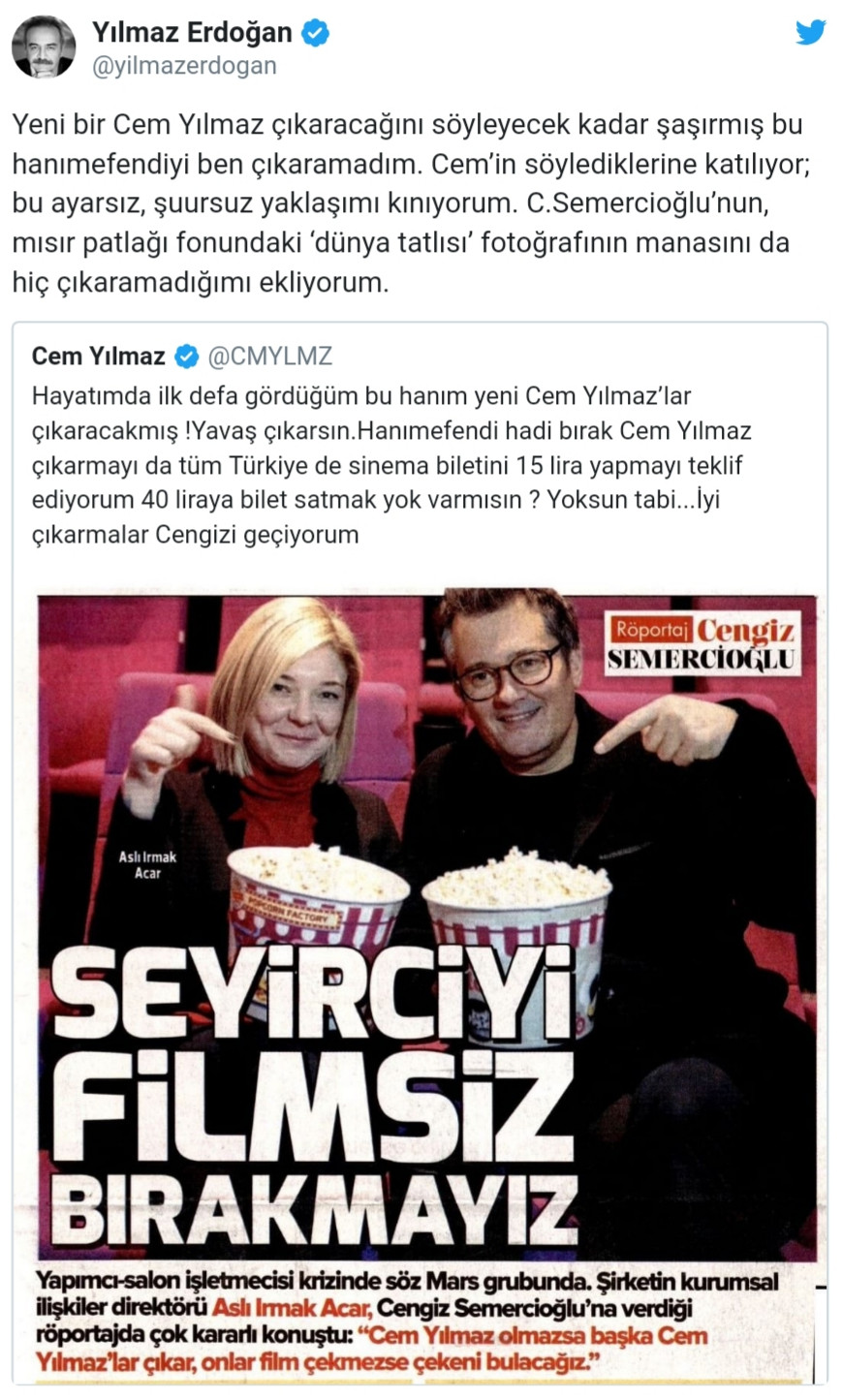 Yılmaz Erdoğan'dan Cem Yılmaz'a destek: Bu hanımefendiyi çıkaramadım - Resim: 1