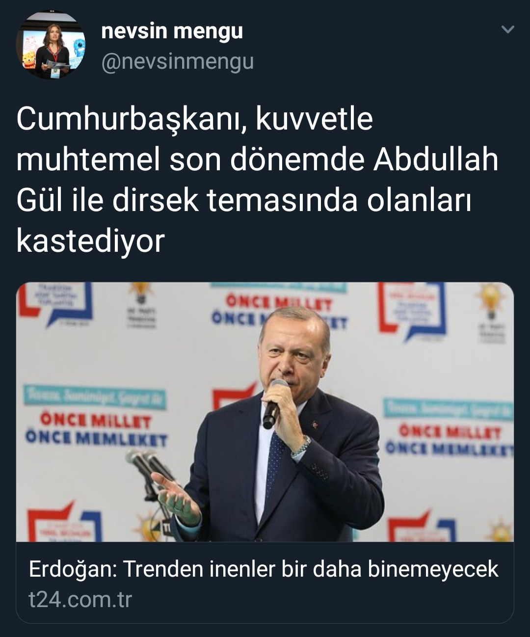 Erdoğan trene bir daha binemediler sözünü Gül'le temasta olanlara mı söyledi? - Resim: 1