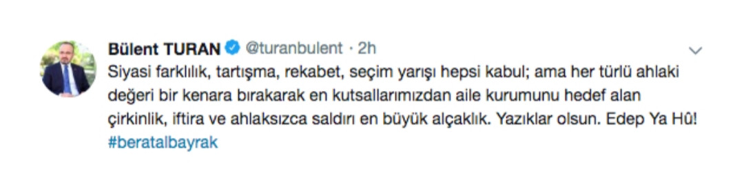 AKP‘li Bülent Turan'dan flaş Berat Albayrak paylaşımı! - Resim: 1