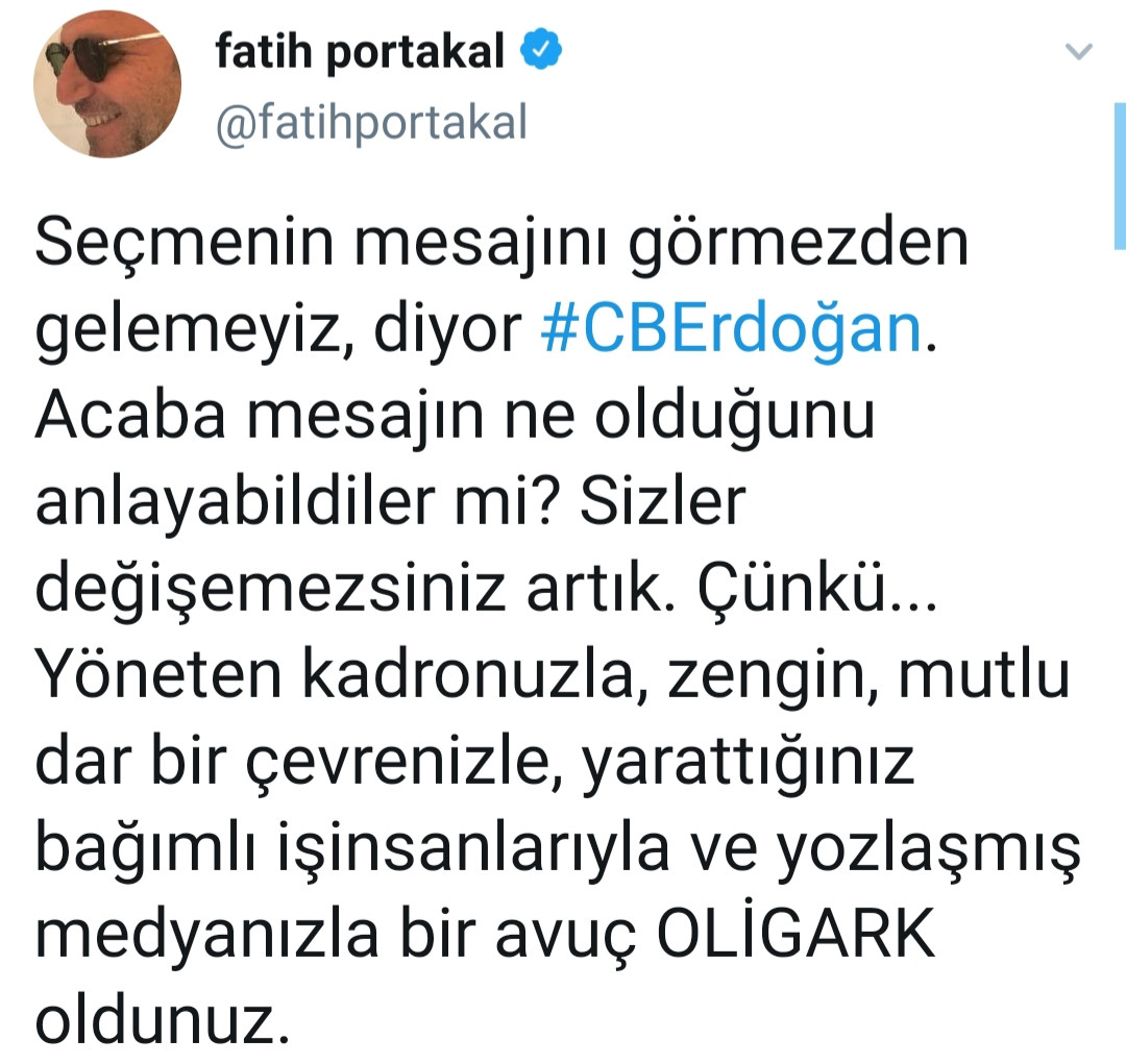 Fatih Portakal'dan Erdoğan'a: Siz değişemezsiniz artık - Resim: 1
