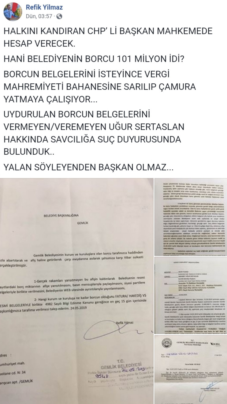 AK Partili eski başkandan borcunu açıklayan CHP'li başkana dava - Resim: 1