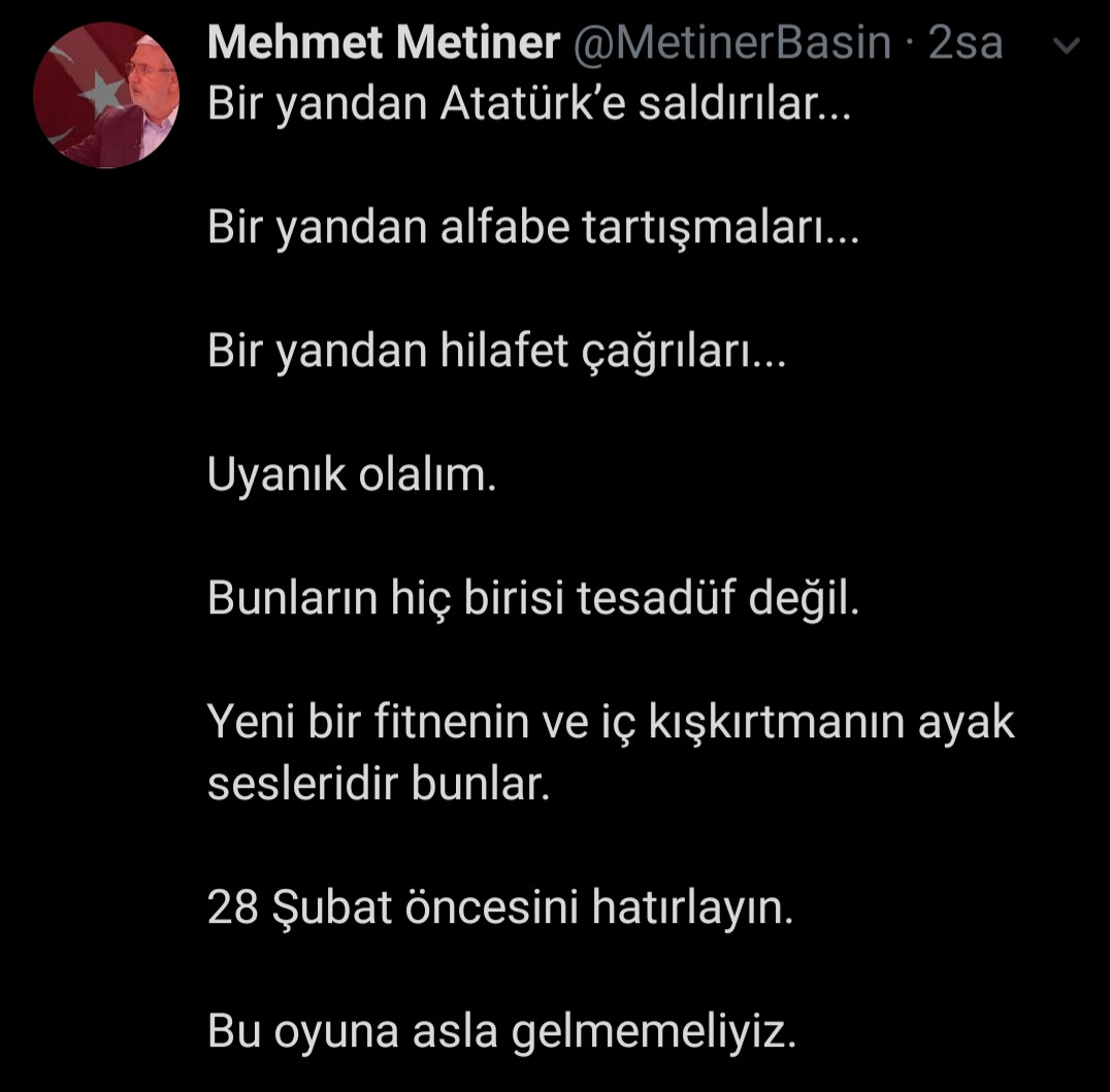 AKP’li Metiner'den Atatürk'e lanet ve hilafet çağrılarına tepki - Resim: 1
