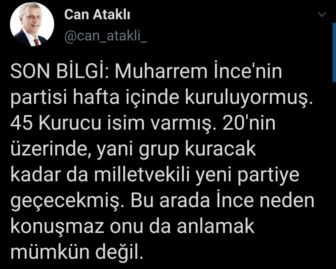 Can Ataklı: CHP'den 20 vekil İnce'nin partisine geçecek - Resim: 1