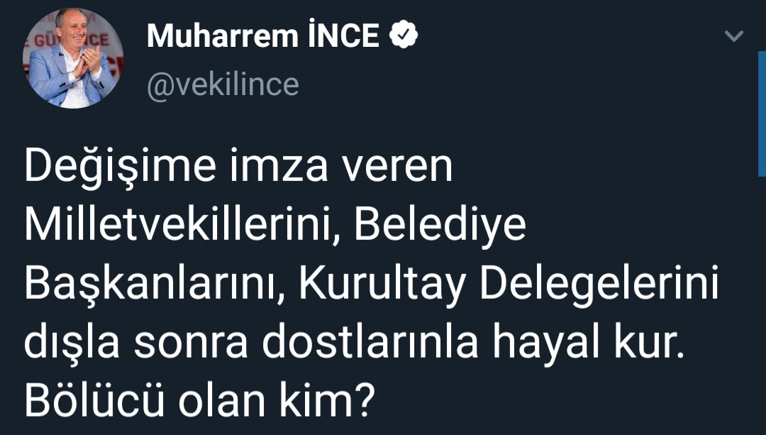 İnce'den Kılıçdaroğlu'na: Bölücü olan kim? - Resim: 1