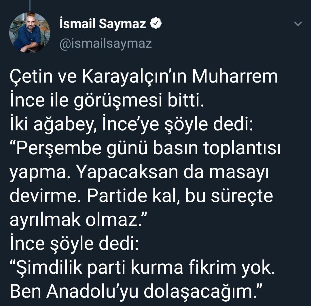 Muharrem İnce'den açıklama geldi: Parti kuruyor mu? - Resim: 1