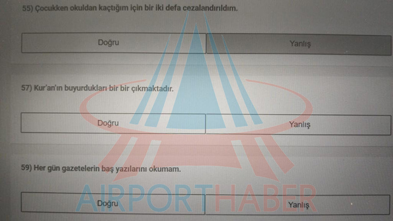 İstanbul Havalimanı çalışanlarına dini kişilik testi! - Resim: 2