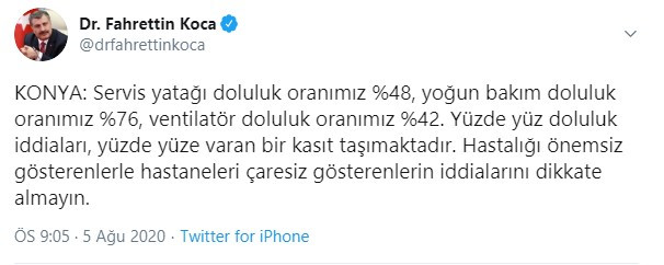 Bakan Koca'dan Konya İl Sağlık Müdürü Koç'un korona iddiasına sert yanıt - Resim: 1