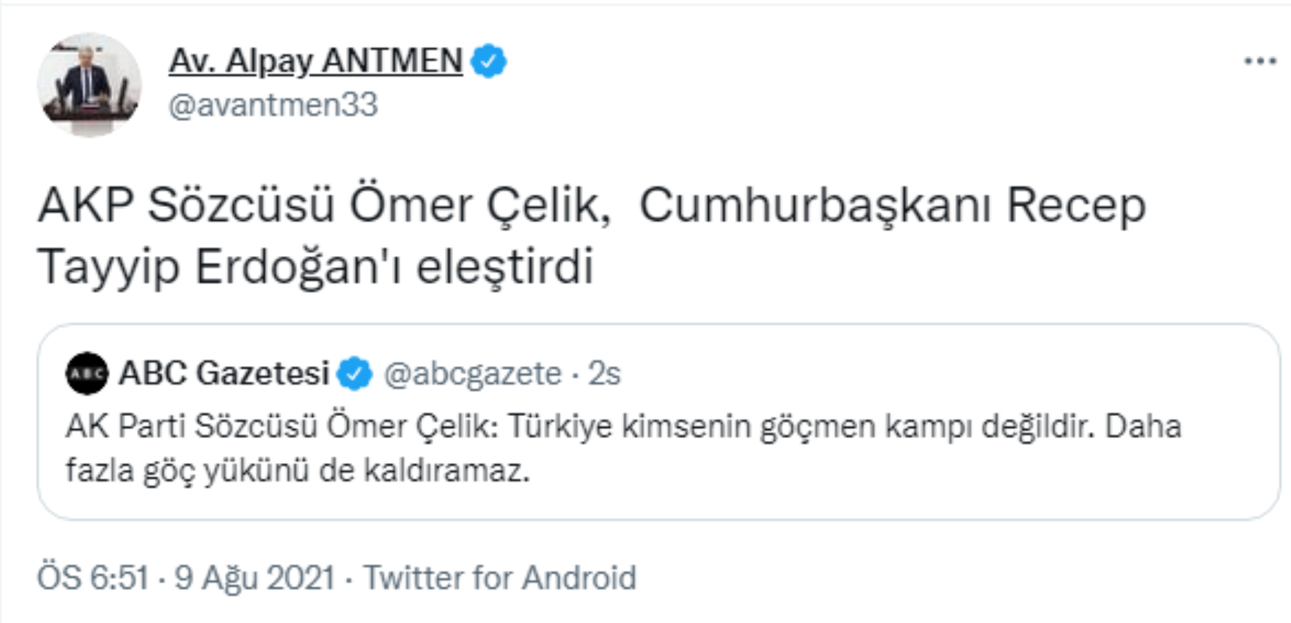 CHP'li Antmen: AKP Sözcüsü Ömer Çelik, Erdoğan'ı Eleştirdi - Resim: 1