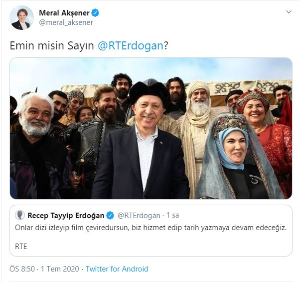 Akşener'den Erdoğan'a Diriliş Ertuğrul göndermesi - Resim: 1