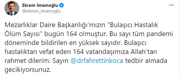 Türkiye geneli 93 ölü dediler, sadece İstanbul'da koronadan 164 ölüm - Resim: 1