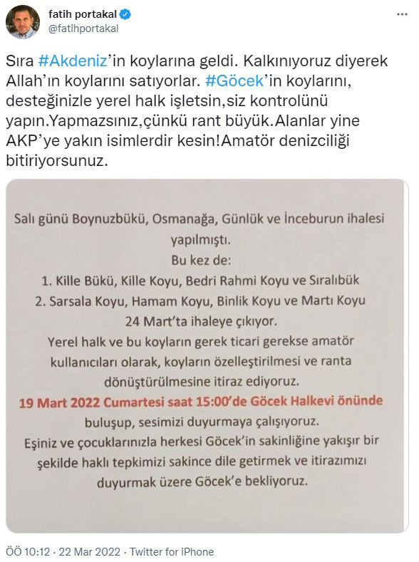 Fatih Portakal'dan Cennet Koylarındaki Ranta Sert Tepki: Kalkınıyoruz Diyerek... - Resim: 1