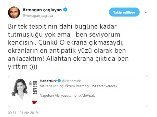 Armağan Çağlayan: Nagehan Alçı olmasaydı ekranların antipatik yüzü ben olacaktım - Resim: 1