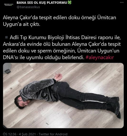 Aleyna Çakır'da Tespit Edilen Doku Ümitcan Uygun'a Ait Çıktı - Resim: 1
