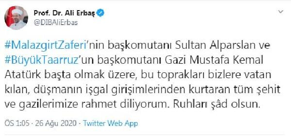 Ve Ali Erbaş sonunda Atatürk'ü hatırladı - Resim: 1