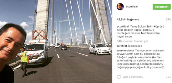 Acun Ilıcalı Yavuz Sultan Selim Köprüsü'nde selfie çekti - Resim: 1
