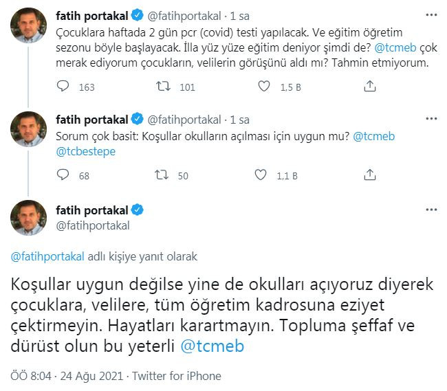 Fatih Portakal'dan MEB'e Peş Peşe Sorular: Topluma Dürüst Olun! - Resim: 1