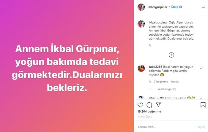 Koronaya yakalanan İkbal Gürpınar yoğun bakıma kaldırıldı - Resim: 1