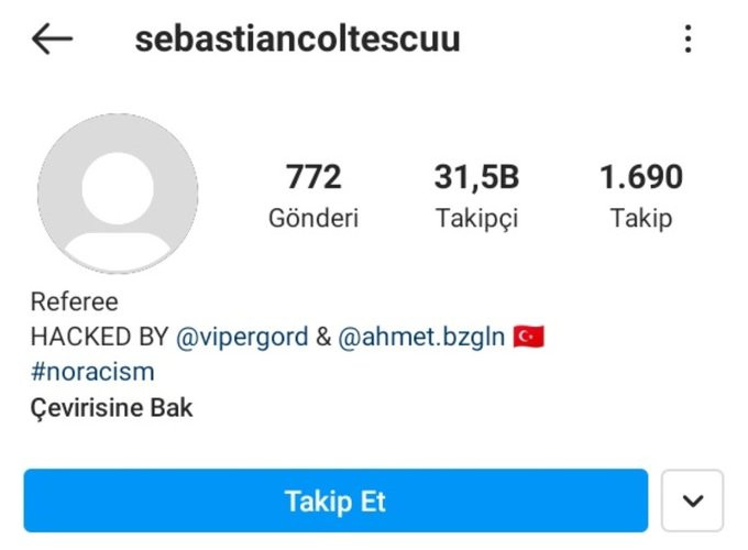 Türk hackerlar, Webo'ya ırkçılık yapan hakemin Instagram hesabını hackledi - Resim: 1