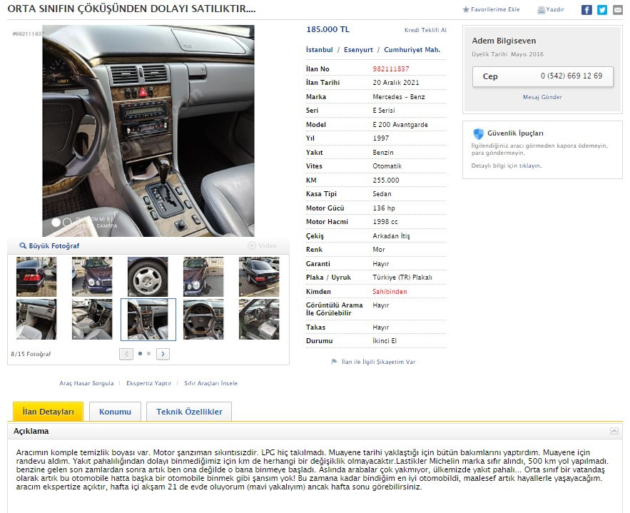 Orta Sınıfın Çöküşü Notuyla Arabasını İlana Koydu: Artık O Bana Biniyor - Resim: 1