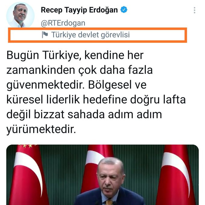Twitter Erdoğan'ın Hesabına Türkiye Devlet Görevlisi Etiketi Koydu - Resim: 1