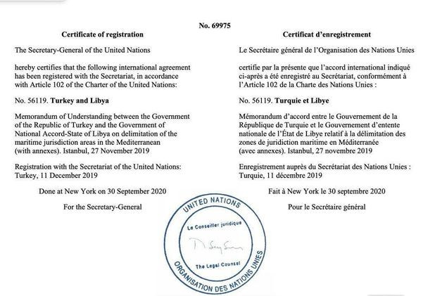BM, Türkiye ile Libya arasındaki deniz sınırı anlaşmasını tescil etti - Resim: 1
