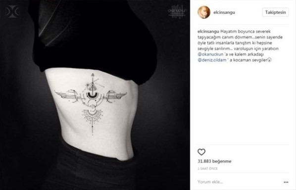 Elçin Sangu'nun yeni dövmesi şaşırttı! - Resim: 1