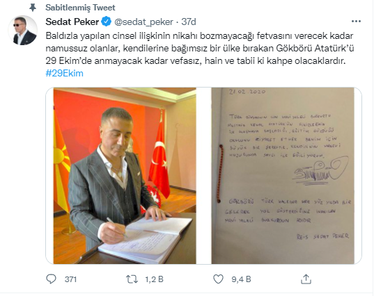 Atatürk’ü Anmayan Diyanet’e En Sert Tepki Sedat Peker'den Geldi - Resim: 1
