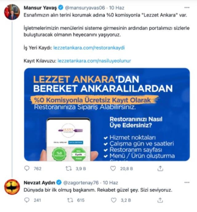 Yemek Sepeti'nin CEO'sundan Mansur Yavaş'a Gönderme: Rakip Olmayan Bir Devlet Kalmıştı - Resim: 1