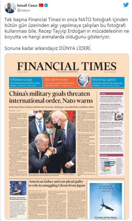 Erdoğan'ın Danışmanı Financial Times’taki Fotoğrafa Tepki Gösterdi - Resim: 1