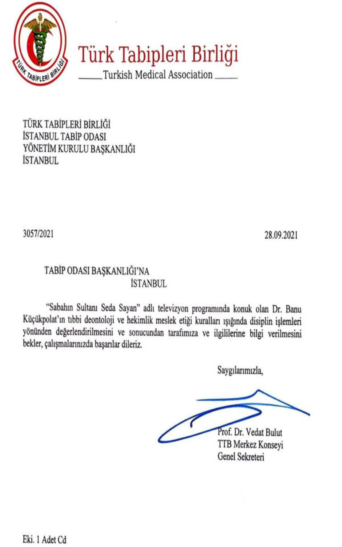 Türk Tabipleri Birliği'nden Seda Sayan'da Göbek Atan Doktora İnceleme - Resim: 1