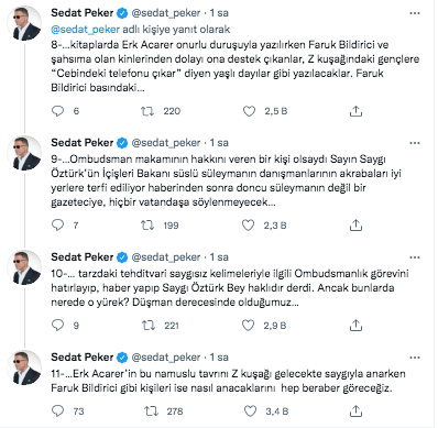 Erk Acarer, Kendisini Savunan Sedat Peker'e Teşekkür Etti - Resim: 2